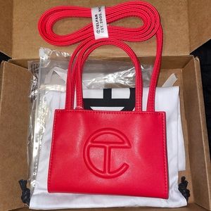 NWT SMALL RED TELFAR SHOPPING BAG